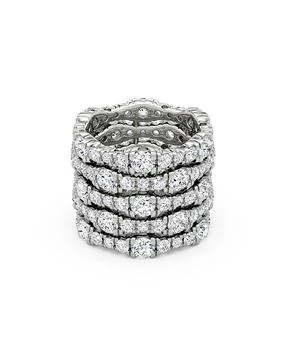 VRAI | Lab Grown Diamond Round Brilliant 5 Row Pave Ring in 14K White Gold, 7.80 ct. t.w.,商家Bloomingdale's,价格¥59823