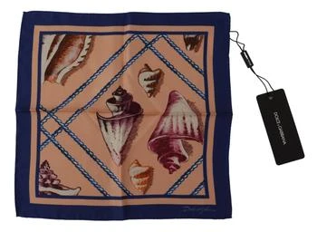 Dolce & Gabbana Silk Seashells Printed Square Handkerchief Men's Scarf