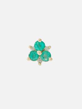 商品THREE STORIES JEWELRY | Single Emerald Pave Flower Stud Earring,商家elysewalker,价格¥2827图片