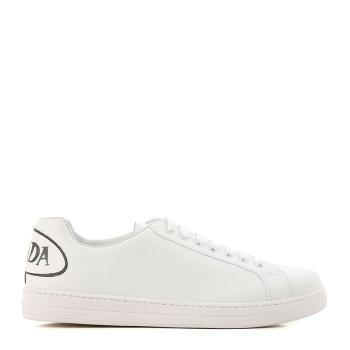 Prada | Prada 普拉达 男士白色黑标牛皮低帮休闲鞋板鞋 4E3299-3KE5-F0009商品图片,独家减免邮费