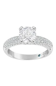 Suzy Levian | Bridal Pavé CZ Sterling Silver Engagement Ring 5.6折, 独家减免邮费