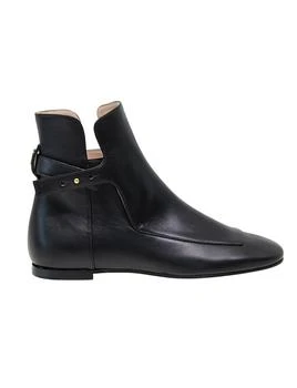 INES DE LA FRESSANGE | Black leather flat boot,商家Ines de la Fressange Paris,价格¥3725