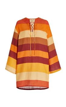 推荐Cala de la Cruz - Turin Linen Tunic Dress - Stripe - XS - Moda Operandi商品