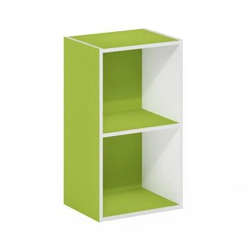 Furinno | Pasir 2-Tier Open Shelf Bookcase, Green/White,商家Premium Outlets,价格¥505