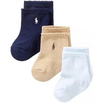 Ralph Lauren | Ralph Lauren Baby Boys Embroidered Logo Crew Socks, Pack of 3,商家Macy's,价格¥121