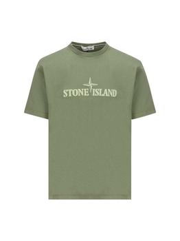 Stone Island | Stone Island Logo Printed Crewneck T-Shirt商品图片,7.6折起