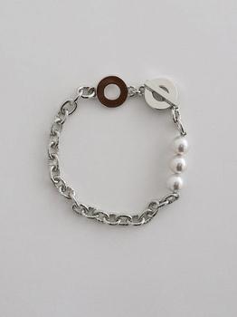 商品Rope pearl bracelet - silver图片