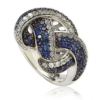Suzy Levian | Suzy Levian Sapphire and Diamond in Sterling Silver and 18K Gold Love Knot Ring,商家Premium Outlets,价格¥1730
