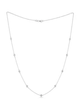 14K White Gold Diamonds-By-The-Yard Necklace