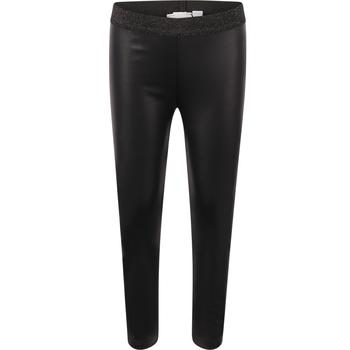推荐Faux leather leggings with shimmering elastic waist in black商品