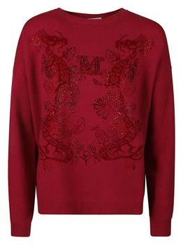 Max Mara | Max Mara Logo Embellished Knit Sweater 