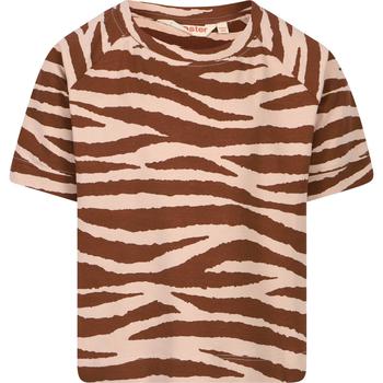 monster, Munster | Zebra stripes cotton t shirt in brown and beige商品图片 4.4折×额外7.5折, 额外七五折