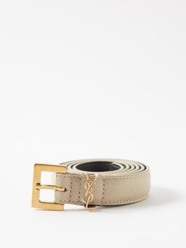 圣罗兰皮带, Yves Saint Laurent | Cassandre logo-plaque leather belt商品图片 