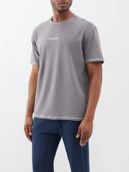 Calvin Klein | Logo embroidery cotton-blend pyjama top 6.0折, 满$260享8折, 满折
