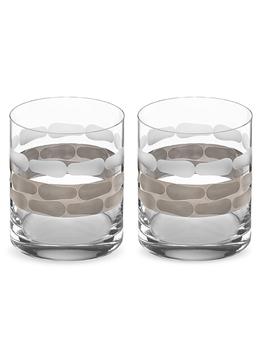 商品Michael Wainwright | Truro Platinum 2-Piece Double Old Fashioned Glass Set,商家Saks Fifth Avenue,价格¥831图片