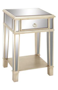 商品VIVIAN LUNE HOME | Beige Wood Mirrored 1 Shelf Accent Table,商家Nordstrom Rack,价格¥1760图片