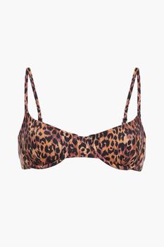 Solid & Striped | The Eva leopard-print underwired bikini top商品图片,5折
