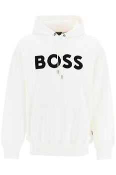 Hugo Boss | 'SULLIVAN' FLOCKED LOGO HOODIE商品图片,额外7折, 额外七折