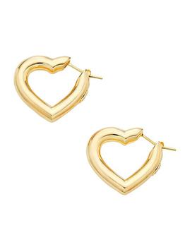 商品Saks Fifth Avenue | 14K Yellow Gold Heart Hoop Earrings,商家Saks Fifth Avenue,价格¥4959图片