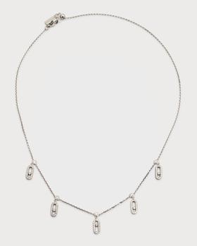 商品Messika | 18K White Gold Move Uno Tassel Pave Choker Necklace,商家Neiman Marcus,价格¥37802图片