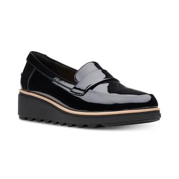 推荐Clarks Womens Sharon Gracie Leather Sip On Loafers商品