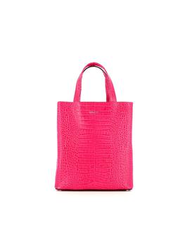推荐Fuchsia Large Cocco Printed Leather Vertical Gioia Shopping Bag商品