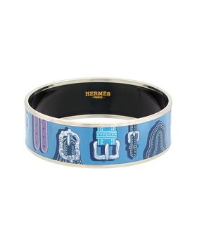 爱马仕手镯, [二手商品] Hermes | Hermes Palladium Plated Belt L' Encre Painted Enamel Bangle (Authentic Pre-商品图片 