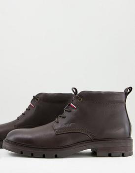 Tommy Hilfiger | Tommy Hilfiger chunky leather boots in brown商品图片,7.4折×额外9.5折, 额外九五折