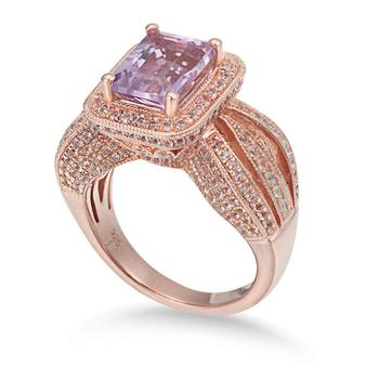 商品Suzy Levian Sterling Silver 4.3 TCW Purple Amethyst Ring,商家Premium Outlets,价格¥2056图片