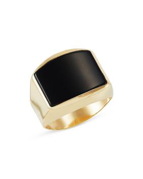 商品Men's Onyx Ring in 14K Yellow Gold图片
