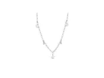 Sterling Forever | Sparkling CZ, Star & Moon Chain Necklace 