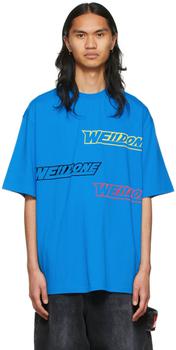 We11done | Blue Cotton T-Shirt商品图片,额外8.5折, 独家减免邮费, 额外八五折
