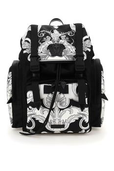范思哲包, Versace | Versace silver baroque print nylon medusa backpack商品图片 5.8折