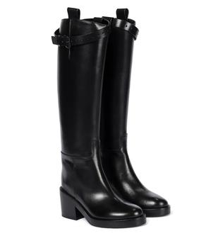 product Leather knee-high riding boots image
