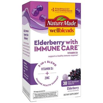 商品Nature Made WellBlends |  WellBlends接骨木与免疫护理速溶片 30片,商家Walgreens,价格¥86图片