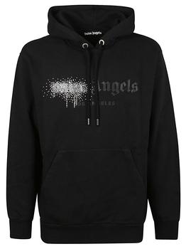 Palm Angels | PALM ANGELS Rhinestone Sprayed Hoodie Sweater商品图片,7.2折