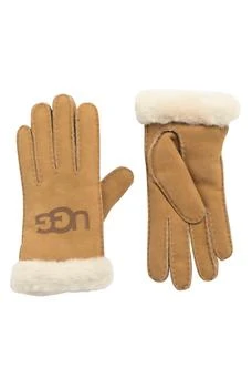 推荐Genuine Shearling Cuff Leather Gloves商品