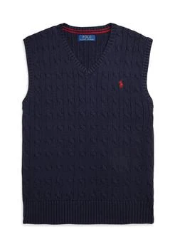 Ralph Lauren | Lauren Childrenswear Boys 8 20 Cable Knit Cotton Sweater Vest,商家Belk,价格¥296