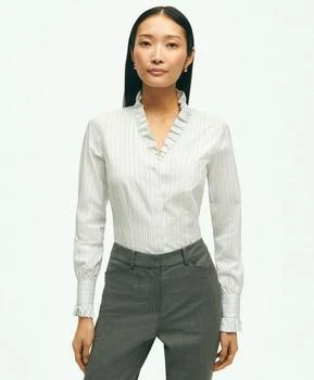 Brooks Brothers | Fitted Stretch Supima® Cotton Non-Iron Ruffle Dress Shirt,商家Brooks Brothers,价格¥404