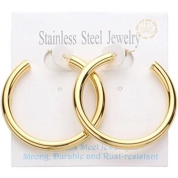 FASHNZFAB | 18K Gold Dipped Stainless Steel Hoop Earrings - Gold,商家Premium Outlets,价格¥207