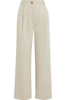product Babette organic cotton-blend twill wide-leg pants image