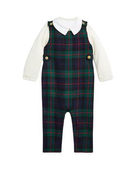 商品Ralph Lauren | Boys' Cotton Bodysuit & Plaid Wool Overalls Set - Baby,商家Bloomingdale's,价格¥1883图片