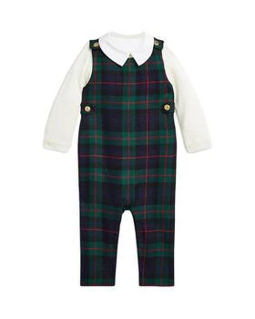 Ralph Lauren | Boys' Cotton Bodysuit & Plaid Wool Overalls Set - Baby 7.5折