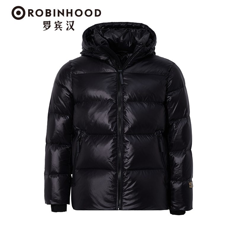 ROBINHOOD | 罗宾汉短款黑色黄金蓄热鹅绒服-R028Y5566-黑色商品图片,6.7折, 限时价, 包邮包税, 限时价