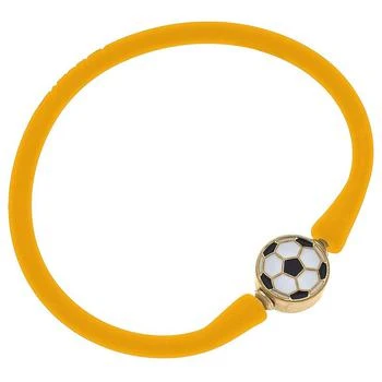 Canvas Style | Enamel Soccer Ball Silicone Bali Bracelet in Cantalope,商家Verishop,价格¥213