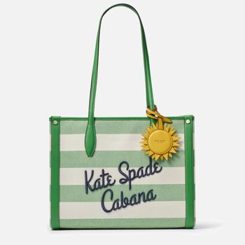 kate spade tote单肩包, Kate Spade | Kate Spade New York Women's Market Cabana Canvas Medium Tote Bag - Green Multi.商品图片 