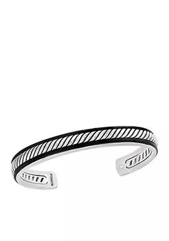 Effy | Men's Sterling Silver Leather Bracelet商品图片,
