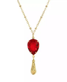 2028 | Gold Tone Red Teardrop Crystal Necklace,商家Macy's,价格¥232