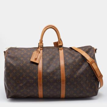 lv女包, [二手商品] Louis Vuitton | Louis Vuitton Monogram Canvas Keepall Bandouliere 55 Bag商品图片 9.6折, 满1件减$100, 满减