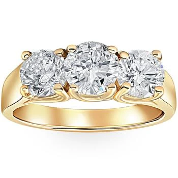 Pompeii3 | 3ct Diamond Three Stone Wedding Anniversary Ring 14k Yellow Gold,商家Premium Outlets,价格¥24557